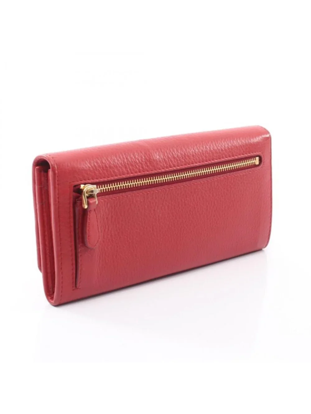 Prada Bifold Wallet Red Leather
